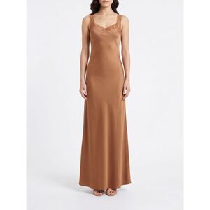 Forte Forte Women Long Satin Slip Dress Forte Forte With Lace Inserts